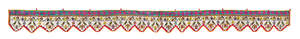 
	
		A beaded decorative cotton banner, Bhuj, Gujarat, early 20th century, the top edge...