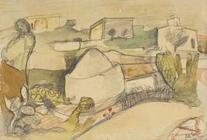 
	
		Peter Lanyon, 
		British 1918-1964- 
		 
		Landscape with Houses, Italy, 1944;
		 
		