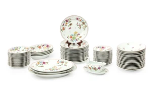 A Richard Ginori porcelain &lsquo;Granduca Coreana&rsquo; pattern part dinner service, 20th century, green...