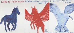 
	
		David Shrigley OBE, 
		British b.1968- 
		 
		People Expect So Much From Me, Life is...