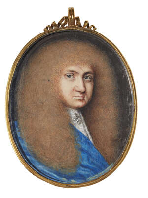 
	
		Circle of Peter Crosse, 
		British 1645-1724- 
		 
		Portrait miniature of a...