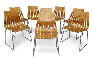 
	
		Hans Brattrud (1933-2017) for Hove Mobler, 
		 
		Set of eight Scandia chairs, circa...