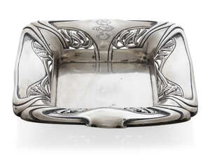 
	
		An Art Nouveau German silver dish
		c.1900, Marked G. Aron, German Poincons 800...