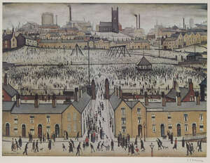 
	
		Laurence Stephen Lowry RBA RA, 
		British 1887-1976-
		 
		Britain at Play;
		 
		