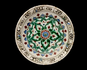 An Iznik pottery dish,&nbsp;Ottoman Turkey, first half 17th century,&nbsp;
Of typical form on short...