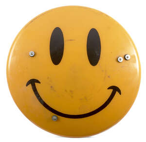 
	
		James Cauty,
		British b.1956;
		 
		Smiley Riot Shield 2, 2014;
		 
		acrylic and emulsion...