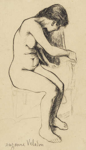 
	
		Suzanne Valadon, 
		French 1865-1938 - 
		 
		Nu; 
		 
		graphite on paper, laid...