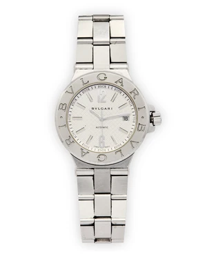 Bulgari. A stainless steel automatic calendar bracelet watch with box and papersDiagono, DG40 S,...