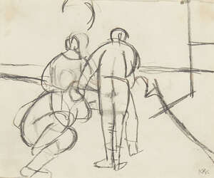 
	
		Keith Vaughan,
		British 1912-1977-
		 
		Three figures;
		 
		pencil, signed with...