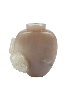 
	
		A Chinese jade snuff bottle, 18th/19th century, the ovoid bottle of greyish tone, well...