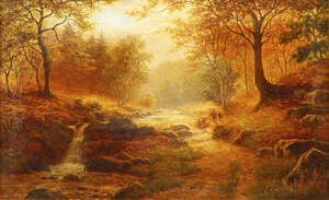
	
		William Mellor, 
		British 1851-1931- 
		Woodland Brook, Nr Barden Tower, Wharfedale;...