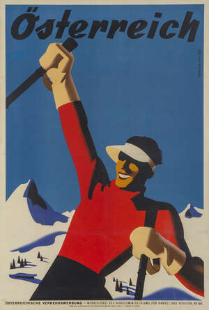 
	
		Binder, (Atelier), a Ski Poster 
		ÖSTERREICH
		Chromolithograph, printed by Christoph...