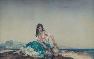 
	
		Sir William Russell Flint RA RWS, Scottish 1880-1969- "Sarah"; offset lithograph in...