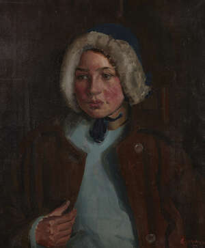 
	
		Leon Underwood, 
		British 1890-1975 - 
		
		Icelandic girl, 1923; 
		oil on canvas,...