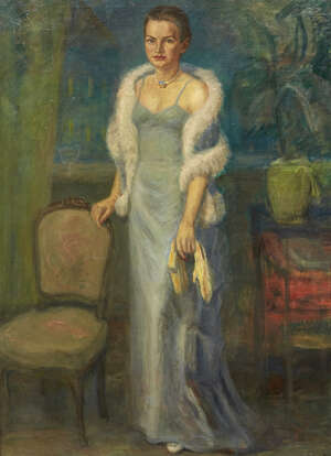 
	
		Martin Kaalund-Jørgensen,
		Danish 1889-1952-
		Portrait of a lady;
		oil on canvas,...