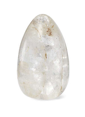 A Bactrian rock crystal idol, 2nd millenium B.C., of egg-shaped form with flat base, with two holes to top, 9.5cm. high
		 
		Provenance: Private Collection
