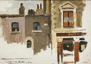 
	
		Clifford Hall RBA ROI, 
		British 1904-1973-
		
		Shuckburgh Arms, Chelsea, 1931;
		
		
