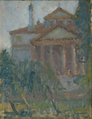 
	
		Martin Yeoman, 
		British b.1953- 
		 
		Malcontenta, 1987; 
		 
		oil on board, signed...