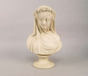 
	
		A Copeland Parian bust of the Veiled Bride, late 19th century, after a design by Rafaelle...