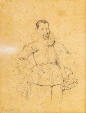 
	
		Herman Frederik Carel Ten Kate, Dutch 1822-1891- Portrait study of a man, three...
