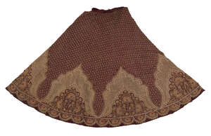 
	
		A gold-embroidered skirt, India, 20th century, approx. 103cm long

	

