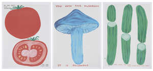 
	
		David Shrigley OBE, 
		British b.1968- 
		 
		They Were Too Long; You Win This...