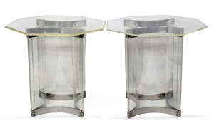 Alessandro Albrizzi (1934-1994), 
 
Pair of side tables, circa 1970, 
Perspex, chromed metal, 
