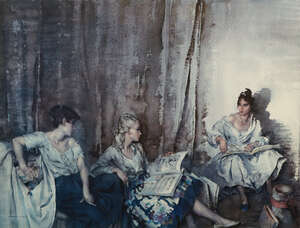 
	
		Sir William Russell Flint RA RWS, Scottish 1880-1969- Trio; offset lithograph in colours,...