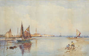 
	
		Thomas Bush Hardy RBA, 
		 
		British 1842-1897- 
		 
		Malamocco, on the Venetian...