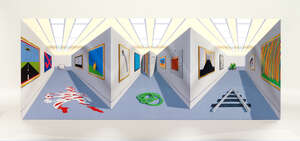 
	
		Patrick Hughes,
		British b.1939-
		 
		Show, 2011;
		 
		hand-painted multiple with...