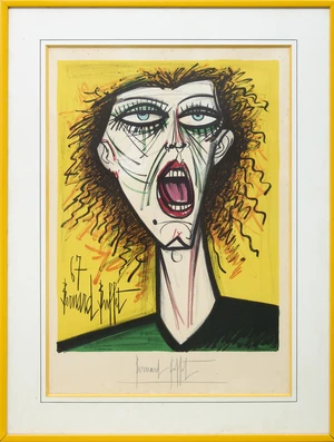 Bernard Buffet,&nbsp;French 1928-1999,&nbsp;Le Cri, 1967;&nbsp;lithograph in colours on wove,&nbsp;signed in pencil,&nbsp;an...