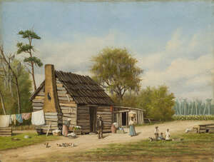 
	
		RTOWilliam Aiken Walker, 
		American 1838-1921- 
		 
		The Cotton Pickers Cabin; 
		