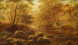 
	
		William Mellor, 
		British 1851-1931- 
		Bow Beck, Middleton, Nr Ilkley; 
		oil on...