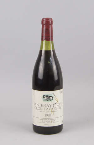 
	
		A bottle of Santenay 1er Cru Clos Tavannes 1983, wear to label and cap, ullages to high...