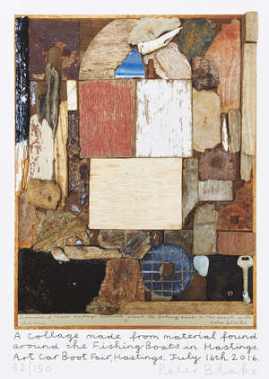 
	
		Sir Peter Blake CBE RDI RA, 
		British b.1932- 
		 
		A Collage made from Material...