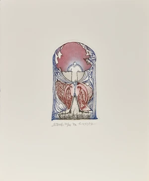 A portfolio of four miniature etchings by Contemporary Arab artists, Hachmi Azza, Ghyas Akhras...