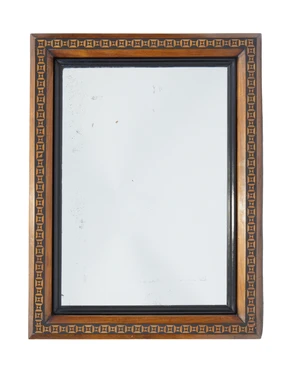 A continental parquetry and mahogany wall mirror, first quarter 20th century, 82 x 62cm
Provenance: Supplied by Sibyl Colefax & John Fowler.