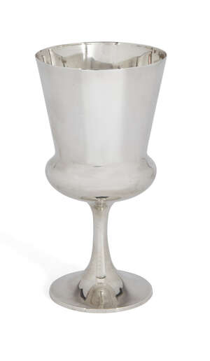 
	
		A silver goblet, London, c.1908, Horace Woodward & Co Ltd, the goblet with bulbous base...