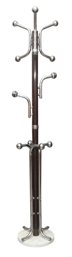 ItalianModernist coat stand, circa 1960Chromed metal, enamelled metal, plastic, marble175cm...
