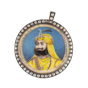 
	
		A Sikh portrait on ivory of Maharaja Sher Singh (1807-1843), North India, circa 1850,...