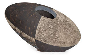 
	
		Ben Arnup (b.1954), 
		 
		Disc form trompe loeil optical vase, circa 1980s/90s, 
		