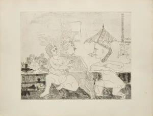 Follower of Pablo Picasso,&nbsp;Spanish 1881-1973,&nbsp;Untitled;&nbsp;etching on Arches wove,&nbsp;sheet: 50 x 65.5...