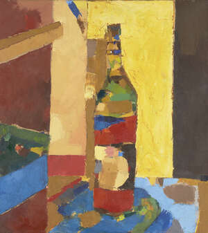 Philip Sutton RA, 
British b.1928 - 
 
Bottle, 1958; 
 
oil on canvas, signed on the reverse 'Philip...