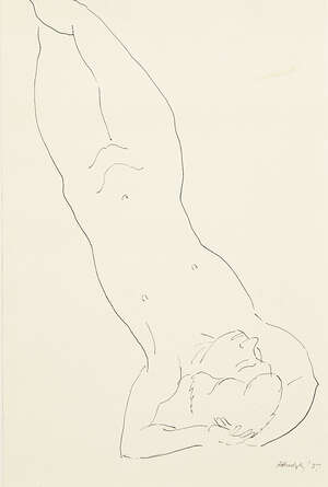 
	
		Horace Ascher Brodsky, 
		Australian/British 1885-1969- 
		Reclining female nude, 1937;...