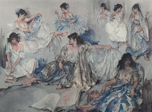 
	
		Sir William Russell Flint RA RWS, Scottish 1880-1969- Variations IV; offset lithograph in...