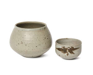 
	
		Helen Pincombe (1908-2004), a deep glazed stoneware bowl, c.1960, impressed seal to foot...