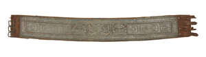 
	
		An Ottoman leather belt with metal stud decoration, Balkans, 19th century, with brown...