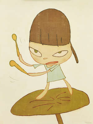 
	
		Yoshitomo Nara,
		Japanese b.1959-
		 
		Marching on a Butterbur Leaf, 2019;
		 
		