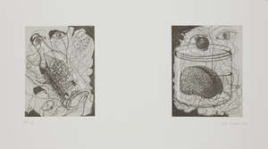 
	
		Bill Woodrow RA, 
		British b.1948- 
		 
		Reliquary, 1996; 
		etchings on Somerset wove,...