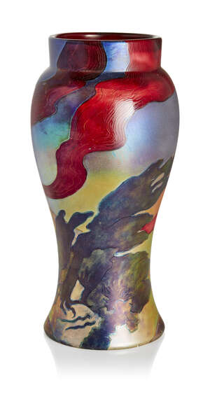 
	
		Zsolnay (Hungarian), an Art Nouveau Eosin glazed 'Landscape' vase    
		c.1900, raised...